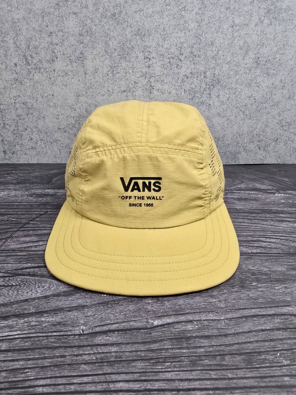 Vans DIY Checkerboard Curved Bill Camper Hat Antelope 5 Panel Strapback EUC